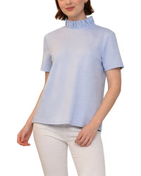 Why Dress Ruffle Neck Bow Back Top