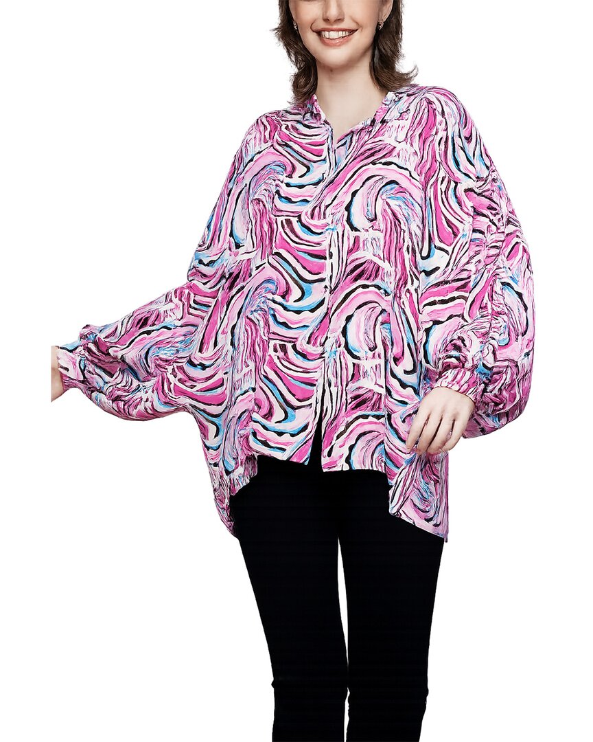 Why Dress Abstract Print Button-Down Blouse