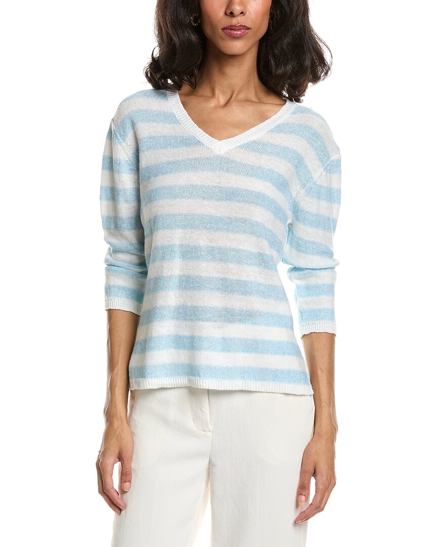 Forte Forte Beach Stripe V-Neck Linen Sweater