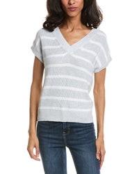 Forte Forte Stripe Cap Sleeve V-Neck Sweater