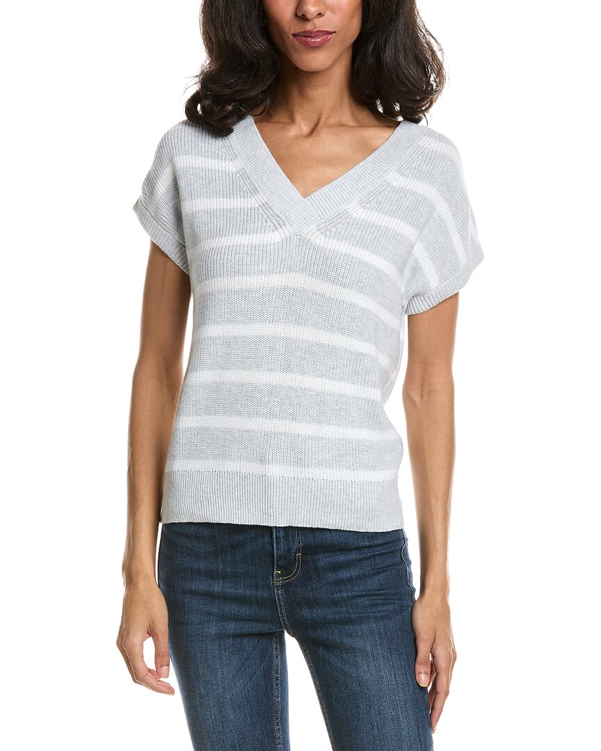 Forte Forte Stripe Cap Sleeve V-Neck Sweater