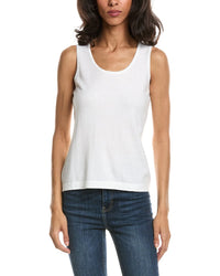 Forte Stripe Cap Sleeve V-Neck Sweater