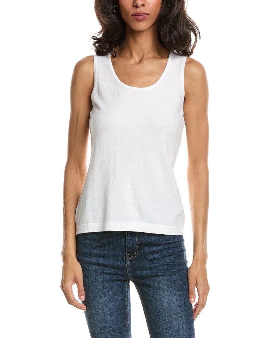 Forte Stripe Cap Sleeve V-Neck Sweater