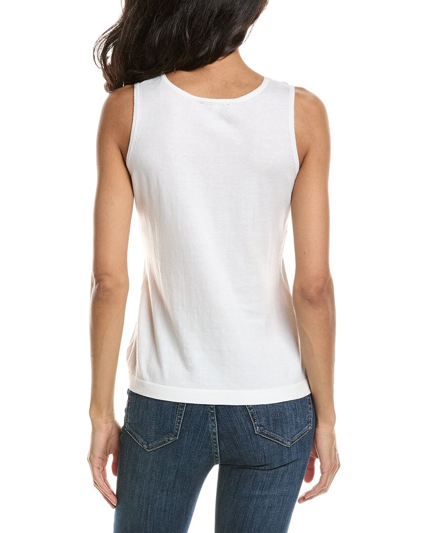 Forte Stripe Cap Sleeve V-Neck Sweater