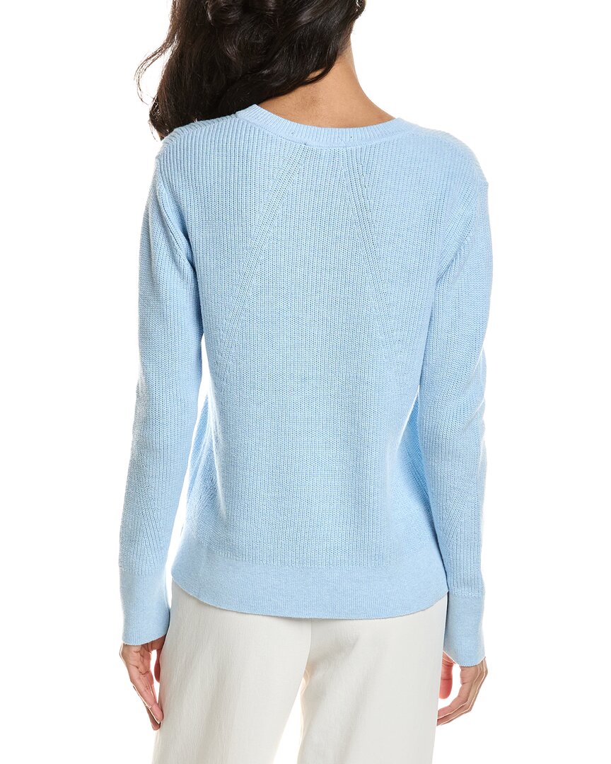 Forte Lace-Up Rib Crewneck Sweater