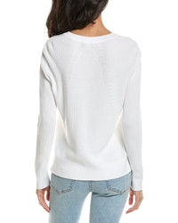 Forte Lace-Up Rib Crewneck Sweater