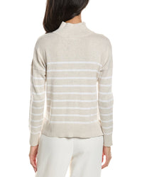 Forte Forte Stripe Button Mock Neck Sweater