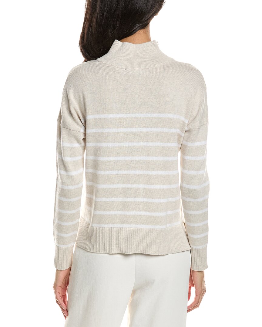 Forte Forte Stripe Button Mock Neck Sweater