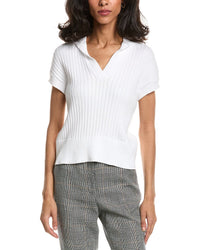 Forte Rib Cap Sleeve Polo Sweater