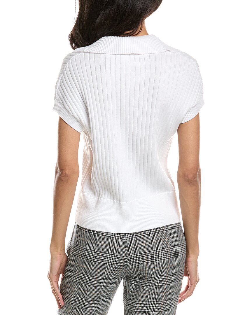 Forte Rib Cap Sleeve Polo Sweater