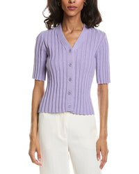 Forte Elbow Sleeve Rib Cardigan