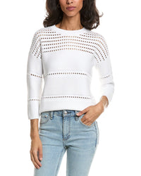 Forte Textured Wide Stripe Pullover