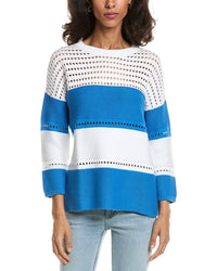 Forte Textured Wide Stripe Pullover