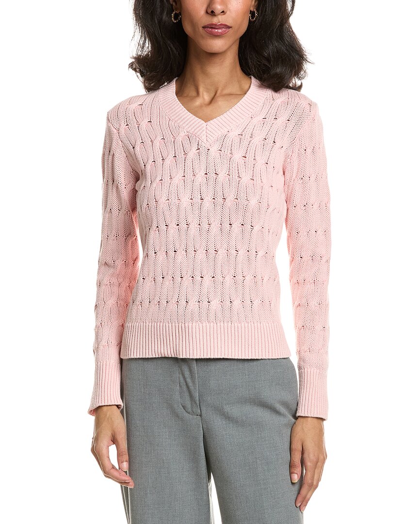 Forte Forte Stonewash Cable V-Neck Sweater