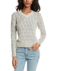 Forte Forte Stonewash Cable V-Neck Sweater