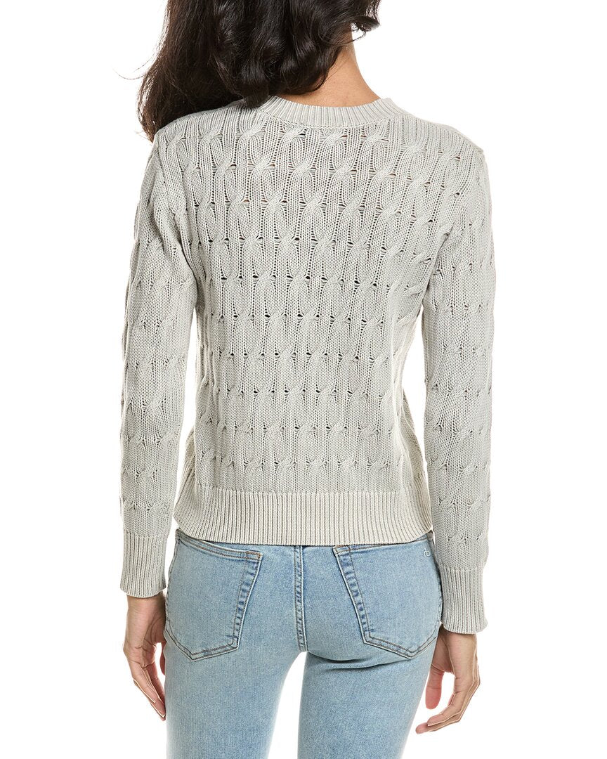 Forte Forte Stonewash Cable V-Neck Sweater