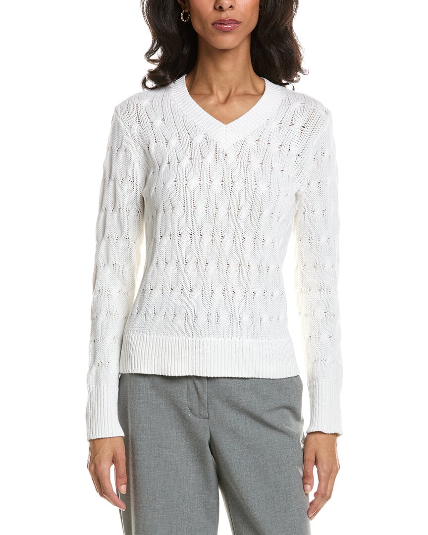 Forte Forte Stonewash Cable V-Neck Sweater