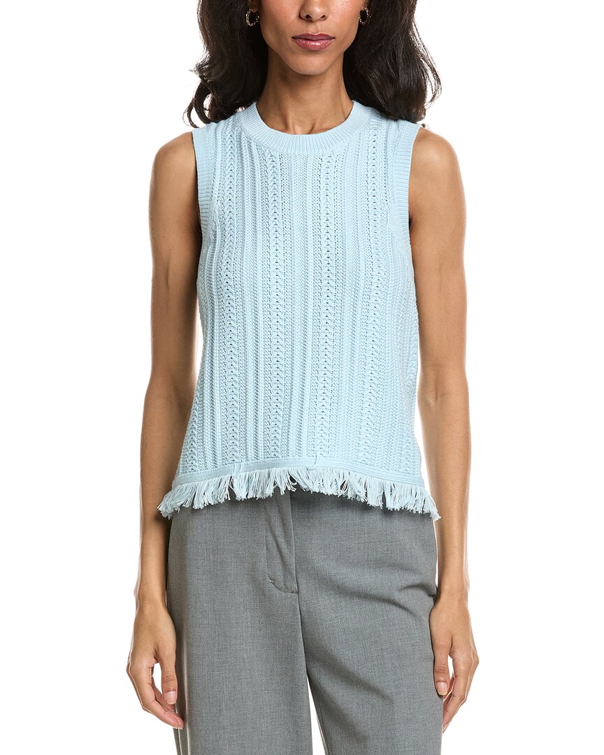 Forte Textured Fringe Tank Top