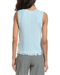 Forte Textured Fringe Tank Top