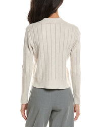 Forte Rib Button Front Polo Sweater