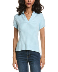 Forte Rib Cap Sleeve Polo Sweater
