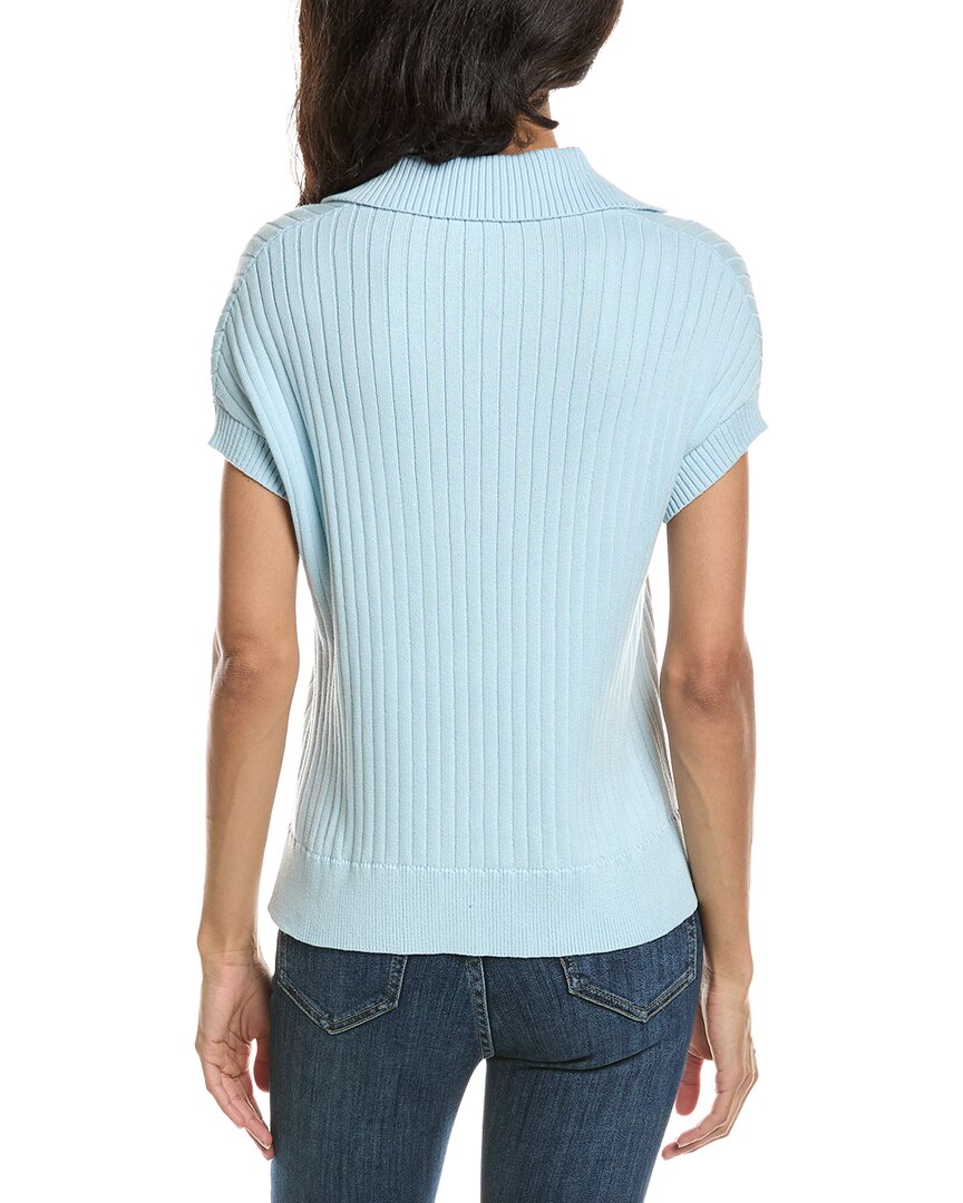 Forte Rib Cap Sleeve Polo Sweater