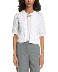 Forte Forte Openwork Gathered Sleeve Cardigan