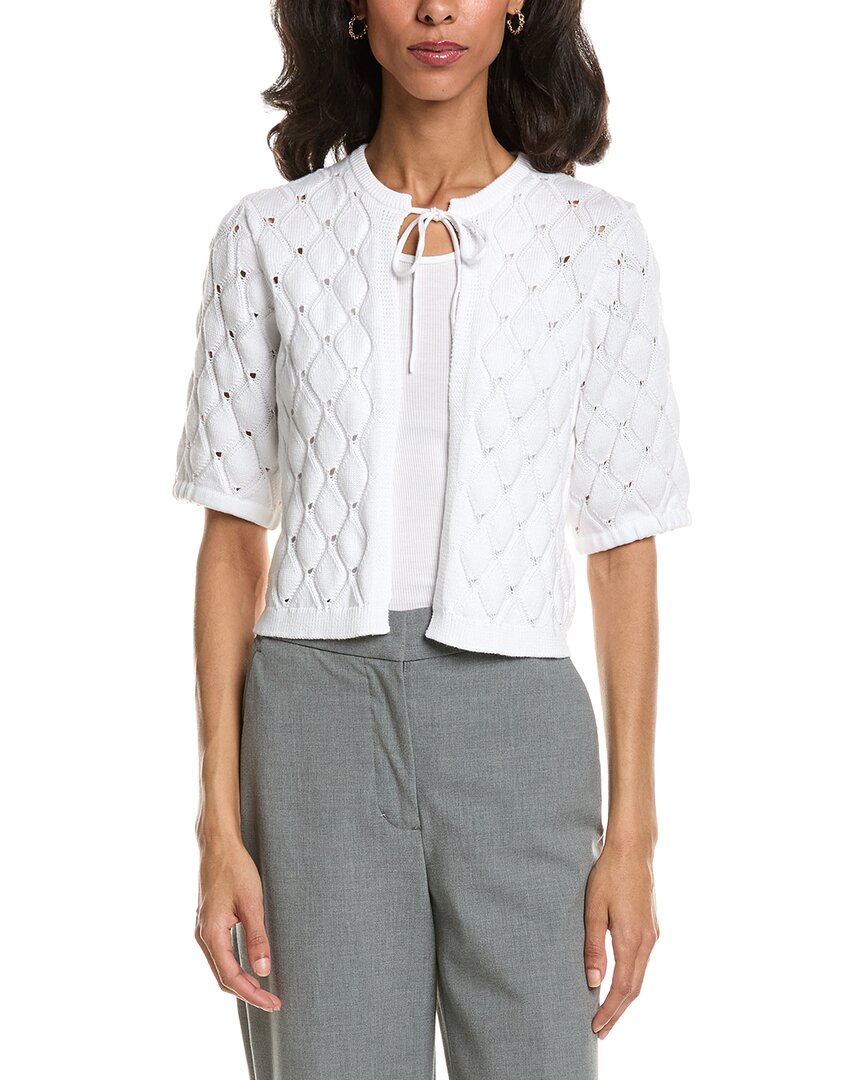 Forte Forte Openwork Gathered Sleeve Cardigan