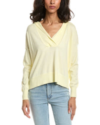 Forte Crop Crossover Cashmere-Blend Hoodie