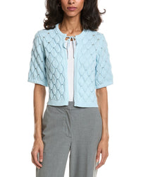 Forte Forte Openwork Gathered Sleeve Cardigan
