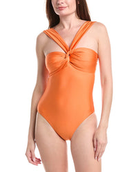 Milly Betsy Gloss Draped Bandeau One-Piece
