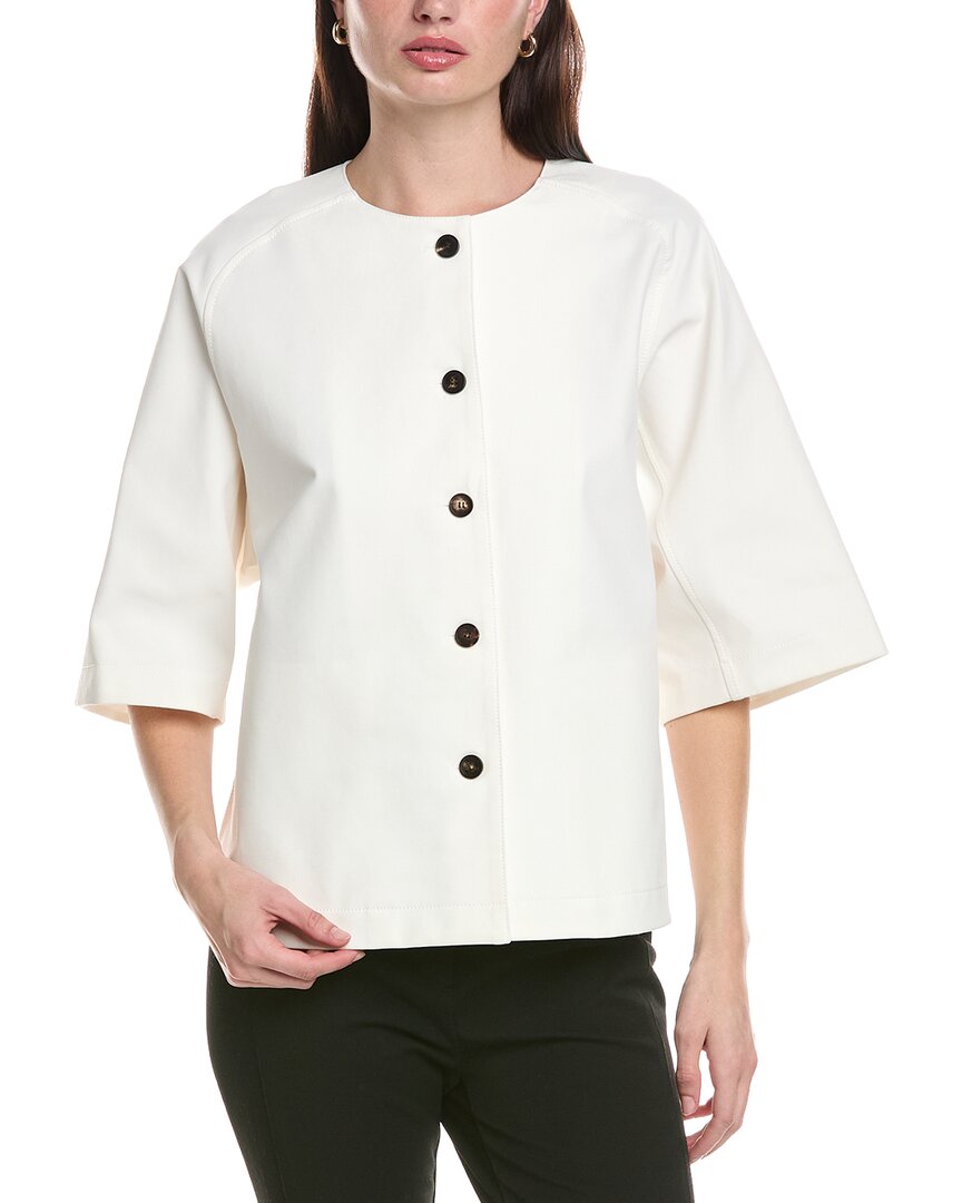 Lafayette 148 New York Three-Quarter Sleeve Collar Shirt