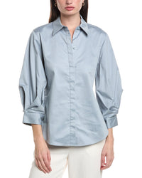 Lafayette 148 New York Cuffed Short Sleeve Blouse