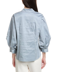 Lafayette 148 New York Cuffed Short Sleeve Blouse
