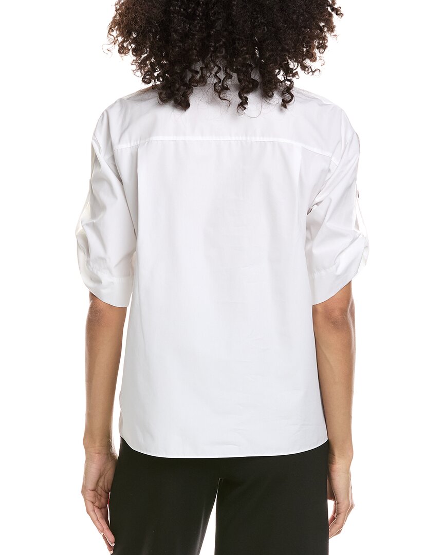 Lafayette 148 New York Petite Tab Sleeve Popover Shirt