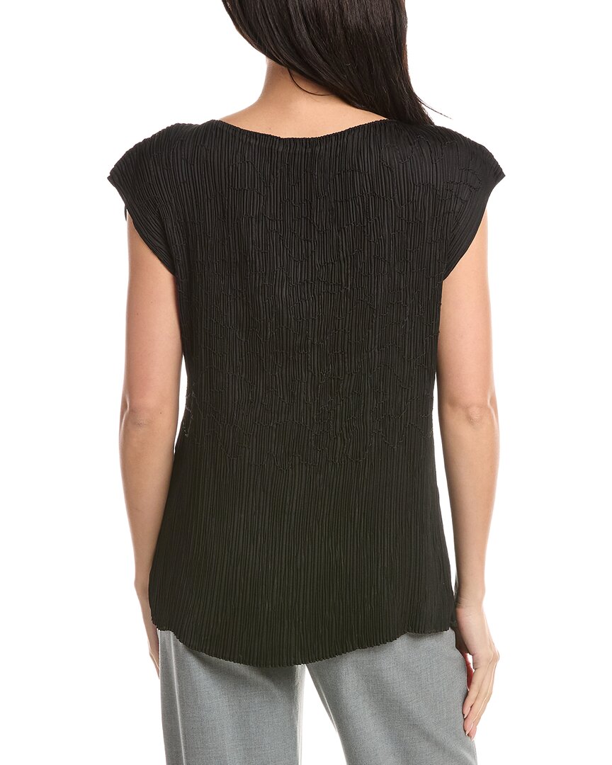 Lafayette 148 New York Embroidered Plisse Blouse