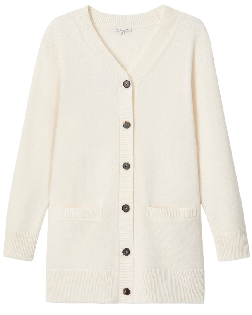 Lafayette 148 New York V-Neck Buton Front Silk Cardigan