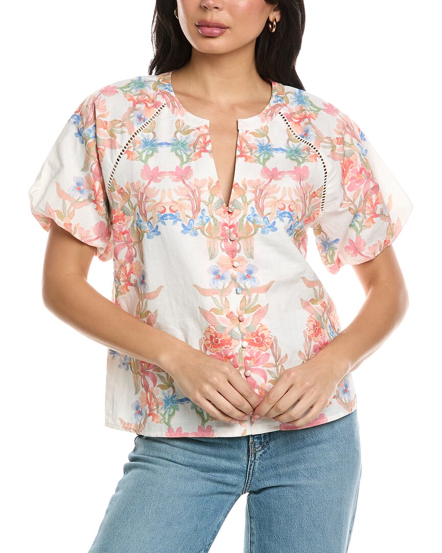 Allison Josephine Linen-Blend Top