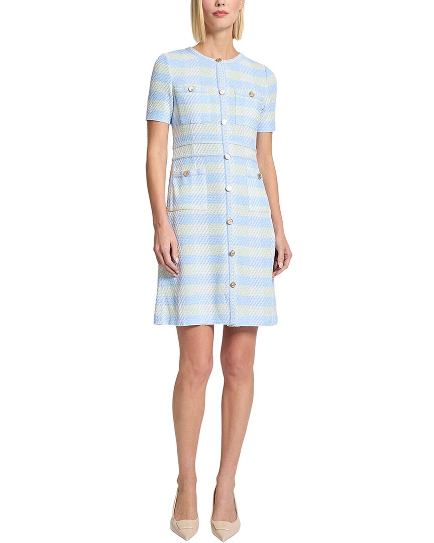 Misook Bold Plaid Tweed Knit Sheath Dress
