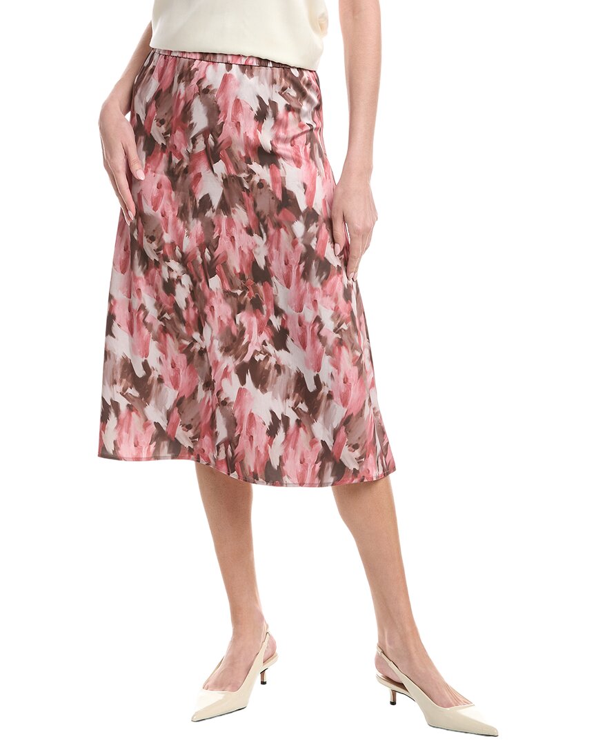 MISOOK Misook Printed Crepe De Chine Pull-On Midi Skirt
