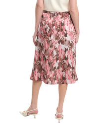 MISOOK Misook Printed Crepe De Chine Pull-On Midi Skirt