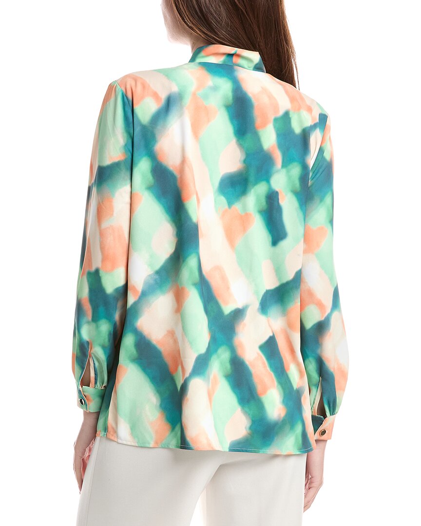 MISOOK Misook Abstract Print Crepe De Chine Blouse