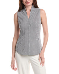 Misook Pinstripe Stretch Cotton Blouse