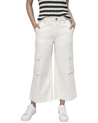 Dkny High Rise Ecru Wide Leg Stretch Jean