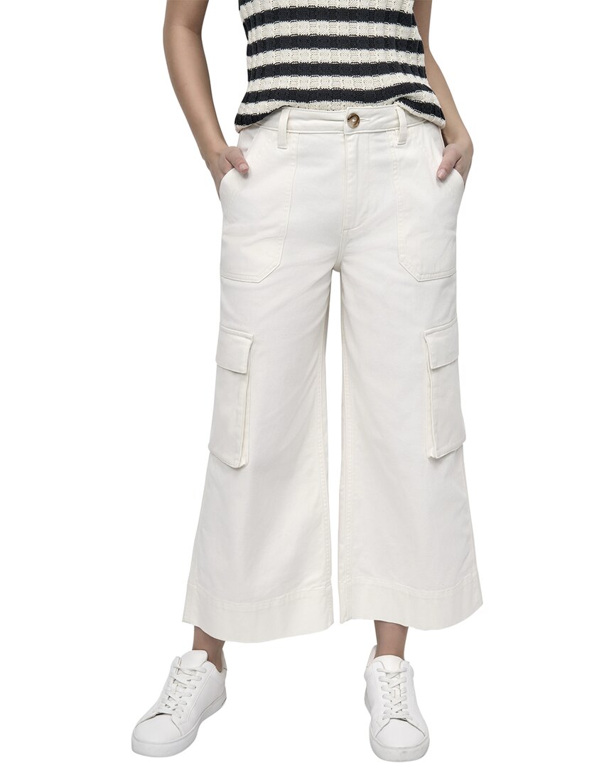 Dkny High Rise Ecru Wide Leg Stretch Jean