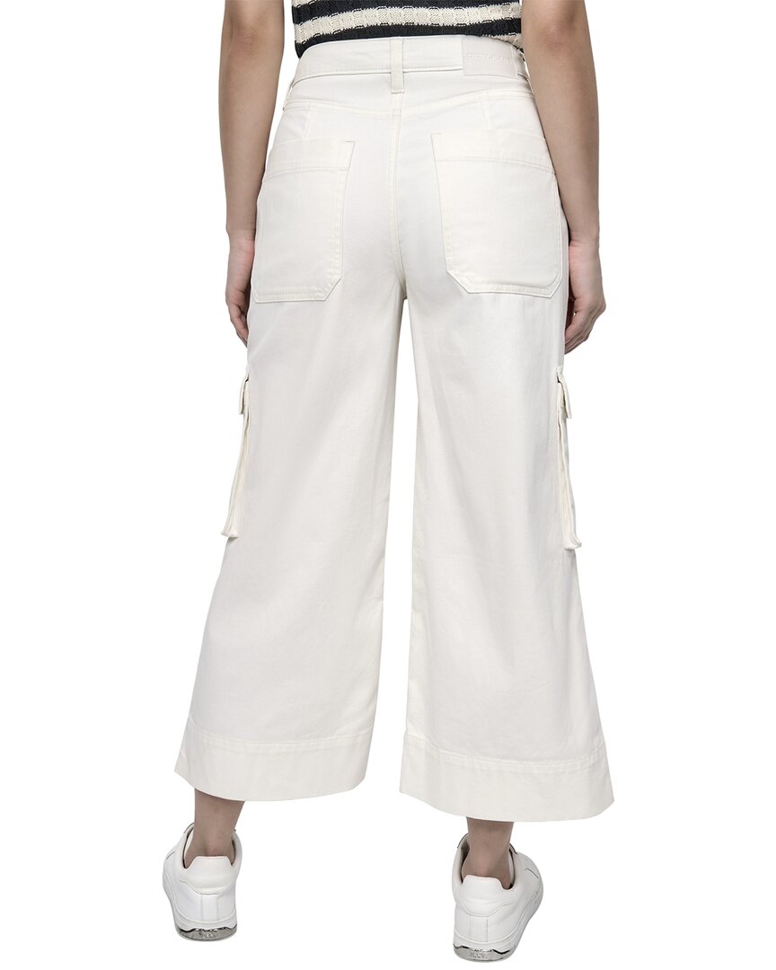 Dkny High Rise Ecru Wide Leg Stretch Jean