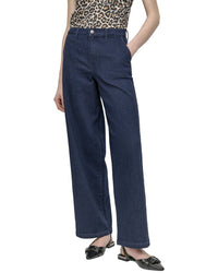 Dkny High Rise Blackout Wide Leg Jean