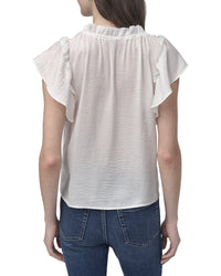 Dkny Ruffled Neck Tie Top