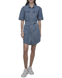 Dkny Self Belted Shirt Utility Dress