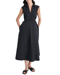 Dkny Midi Smocked Cut Out Back Dress